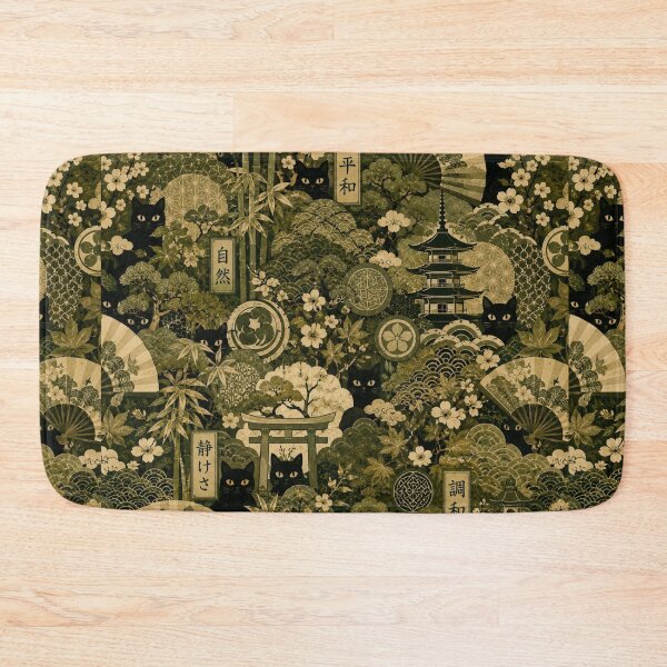 Item preview, Hidden Silhouette Cats Among a Japanese Botanical Garden designed and sold by Mindworx21.
