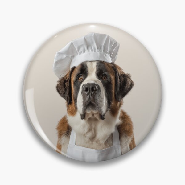Item preview, Funny Saint Bernard Dog Chef Realistic Animal Cooking Humor Art designed and sold by LazyOwlStore.