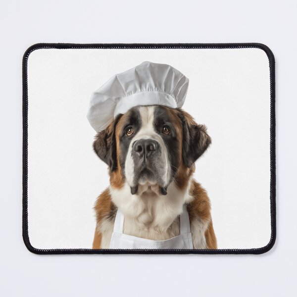 Item preview, Funny Saint Bernard Dog Chef Realistic Animal Cooking Humor Art designed and sold by LazyOwlStore.