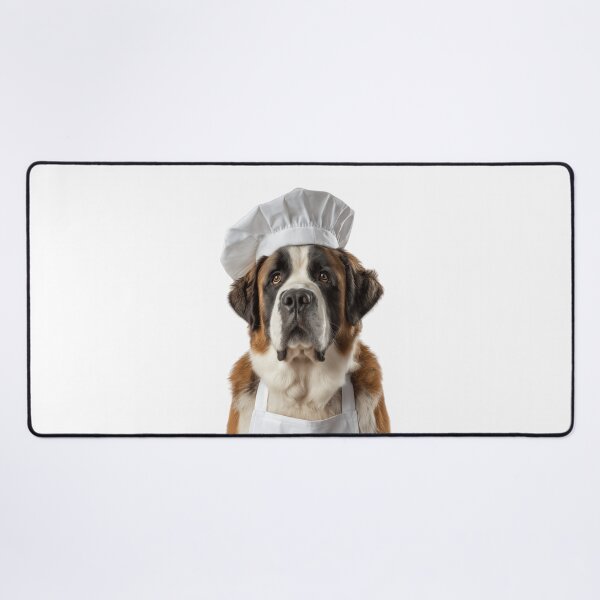 Item preview, Funny Saint Bernard Dog Chef Realistic Animal Cooking Humor Art designed and sold by LazyOwlStore.