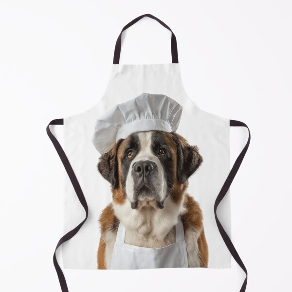 Item preview, Funny Saint Bernard Dog Chef Realistic Animal Cooking Humor Art designed and sold by LazyOwlStore.