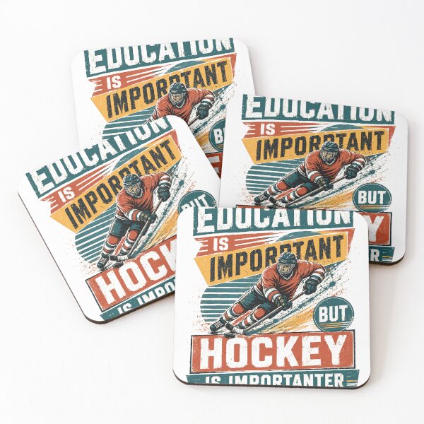 Item preview, Education Is Important But Hockey Is Importanter Ice Hockey Player Fan designed and sold by SkeletonsDanger.