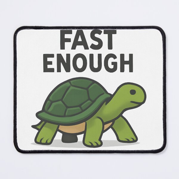 Item preview, Fast Enough Turtle – Funny Slow & Steady Cute Tortoise Graphic Tee designed and sold by KAM-KAM-STORE.