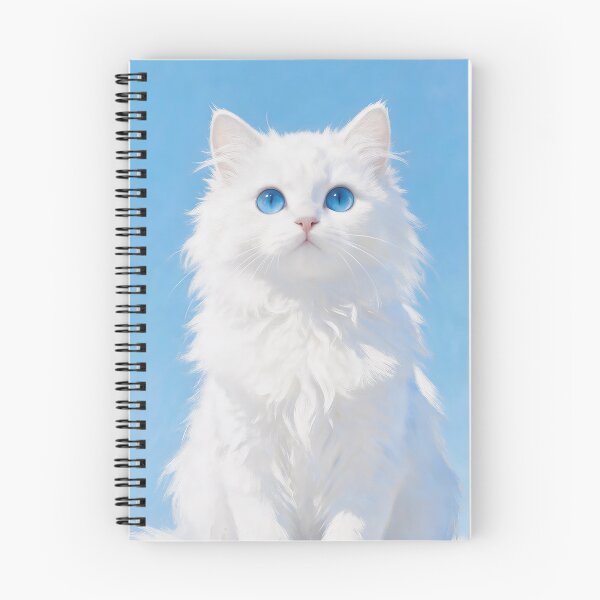 Item preview, Fluffy White Cat with Blue Eyes designed and sold by HoloHugDesigns.