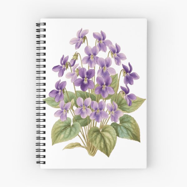 Item preview, Purple Violets Botanical Illustration Vintage Floral Art designed and sold by CF_VintageDesign.