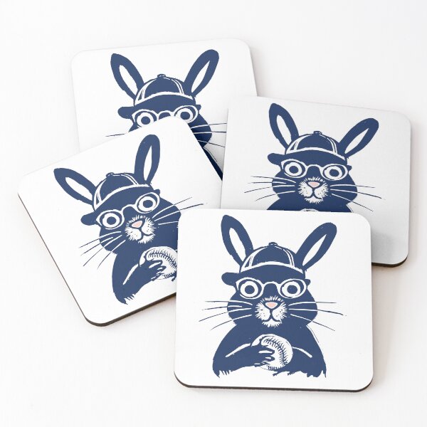 Item preview, Baseball Rabbit with Glasses Linocut Print designed and sold by daldadesign.