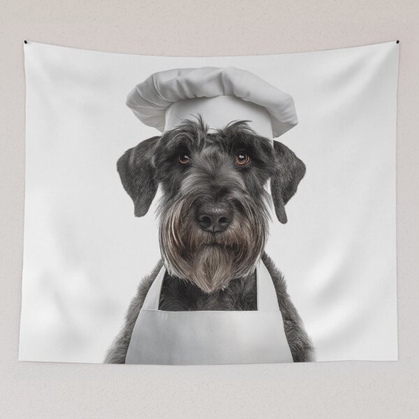 Item preview, Funny Giant Schnauzer Dog Chef Realistic Animal Cooking Humor Art designed and sold by LazyOwlStore.