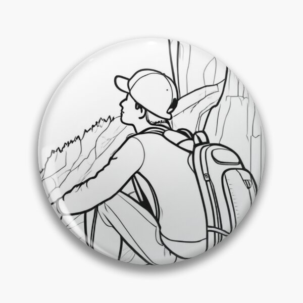 Item preview, Illustration - Contemplative Hiker, Rocky and Steep Landscape designed and sold by Reverso-Design.