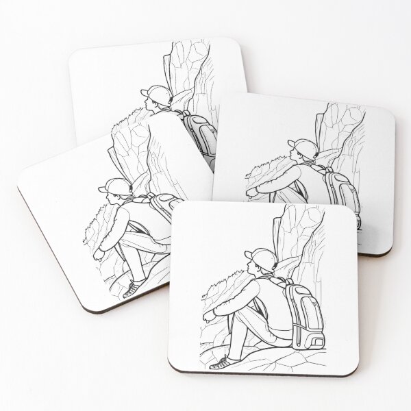 Artikelvorschau, Illustration - Contemplative Hiker, Rocky and Steep Landscape entworfen und verkauft von Reverso-Design.