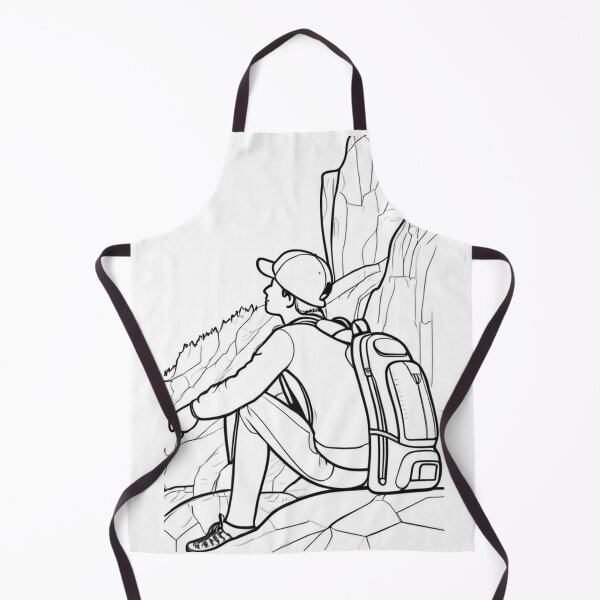 Item preview, Illustration - Contemplative Hiker, Rocky and Steep Landscape designed and sold by Reverso-Design.