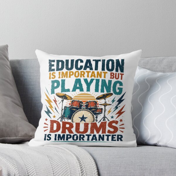 Item preview, Education Is Important But Playing Drums Is Importer Funny Drummer Musician Instrument Player designed and sold by SkeletonsDanger.