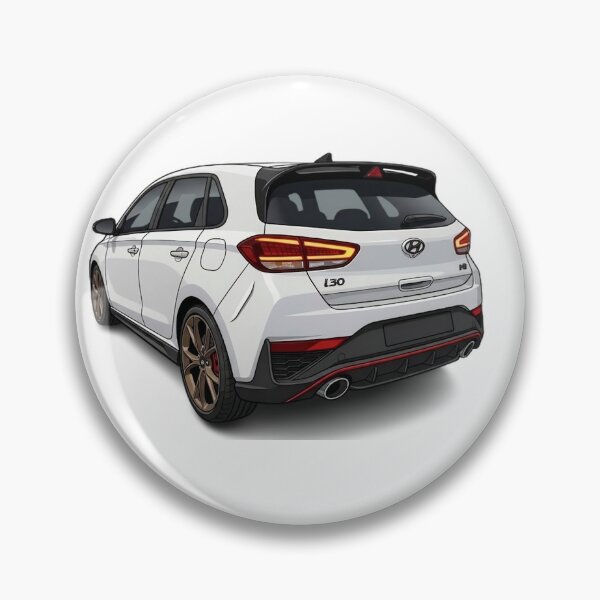 Item preview, Hyundai i30 N Hot Hatch Vector Art - Rear View White designed and sold by DrivePosters.