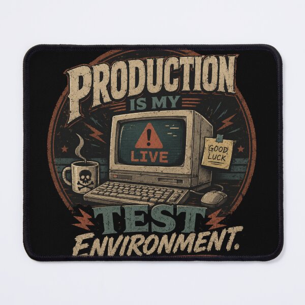 Item preview, Production Is My Test Environment Retro Meme designed and sold by Code  Monkeys.