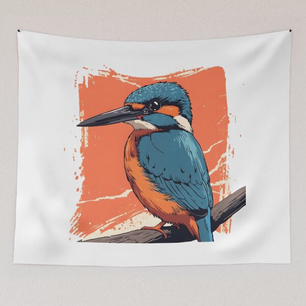 Item preview, Kingfisher Sticker | Colorful Kingfisher Bird Illustration | Blue & Orange Wildlife Art | Bird Lover Gift designed and sold by dreamz-world.