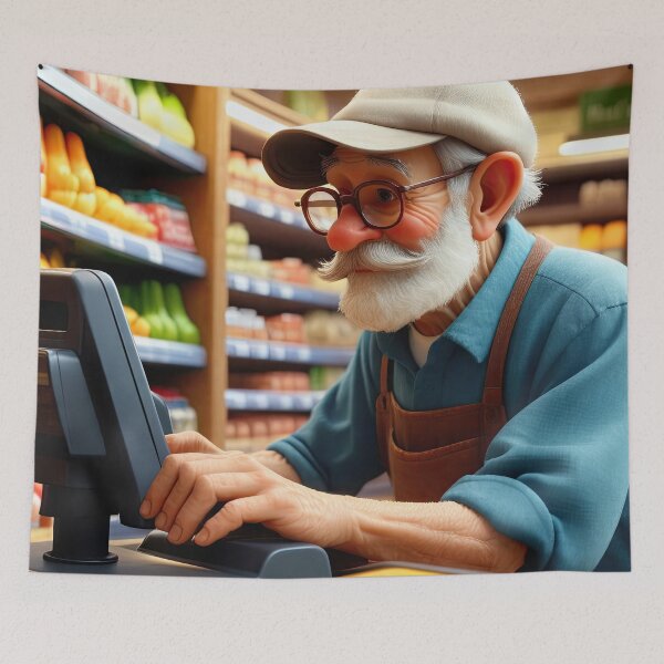 Item preview, Old Fart operating the till designed and sold by Colin Bentham.