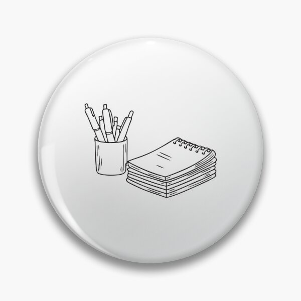 Item preview, Blank notebooks piled next to a pen filled cup designed and sold by rasagamastore.