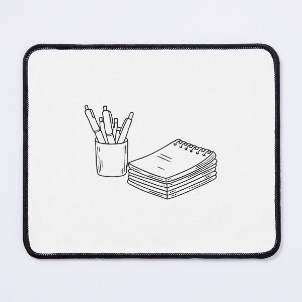 Item preview, Blank notebooks piled next to a pen filled cup designed and sold by rasagamastore.