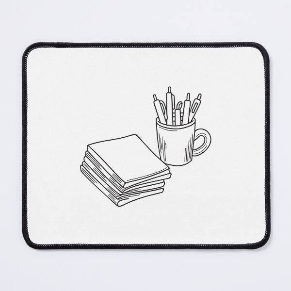 Item preview, A cup full of pens standing next to a stack of empty notebooks designed and sold by rasagamastore.