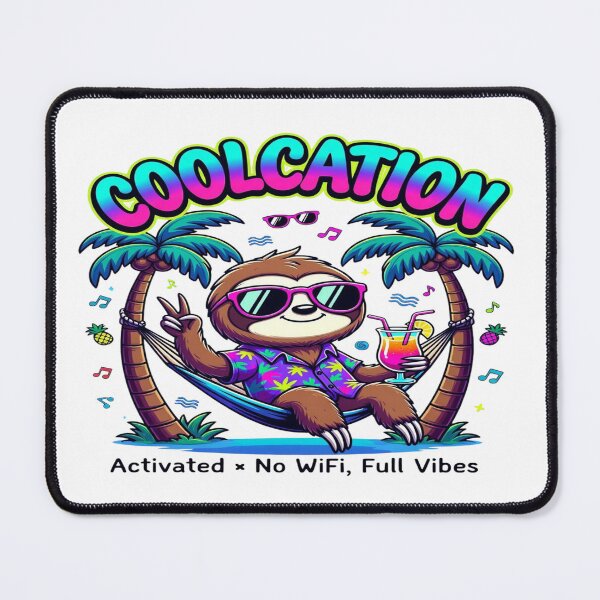Item preview, Coolcation Activated – No WiFi, Full Vibes T-Shirt | Funny Sloth Tropical Vacation Graphic | Cute Beach Summer Travel Shirt designed and sold by Sushikidsntoddlers.