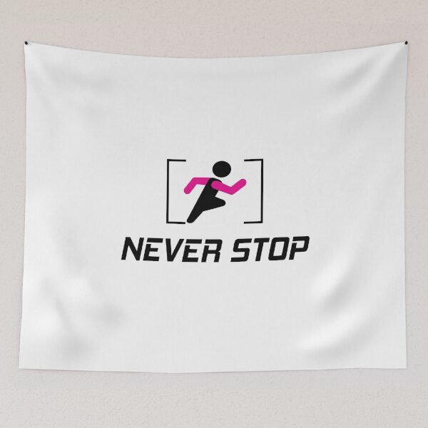 Item preview, Never Stop Motivation Fitness Runner Silhouette Design designed and sold by ANJ Creative Designs.
