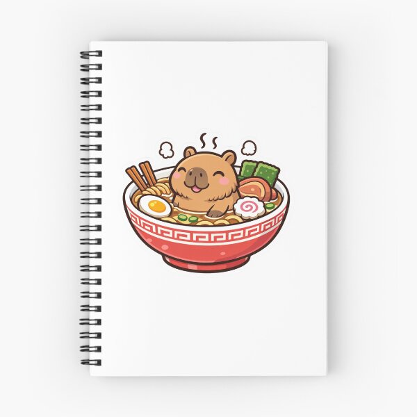 Item preview, Cute Capybara Ramen - Kawaii Japanese Hot Spring Sticker designed and sold by AuraArtistica.