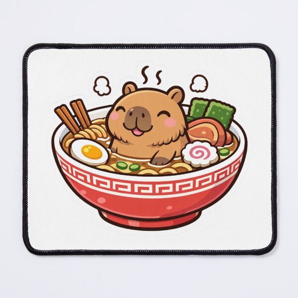Item preview, Cute Capybara Ramen - Kawaii Japanese Hot Spring Sticker designed and sold by AuraArtistica.