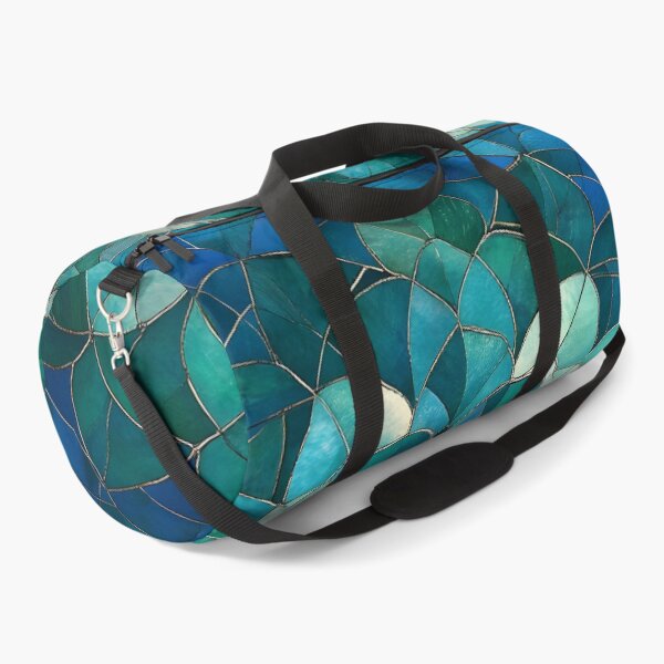 Item preview, Vintage Stained Glass Floral Mandala Blue Jade Mosaic Pattern designed and sold by GrinGalore.