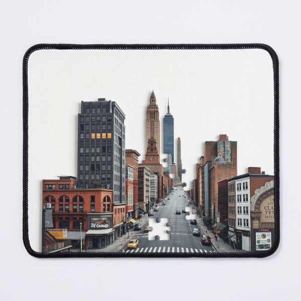 Item preview, A City Street Formed From A Giant Puzzle With Miss designed and sold by QuirkThreadsCo.