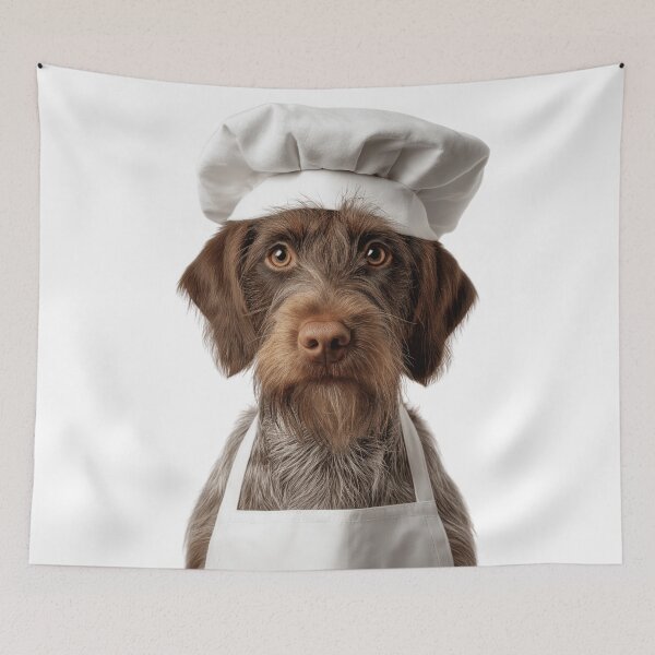 Item preview, Funny Wirehaired Pointing Griffon Dog Chef Realistic Animal Cooking Humor Art designed and sold by LazyOwlStore.