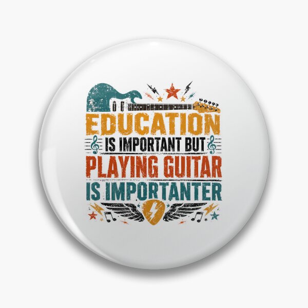 Item preview, Education Is Important But Playing Guitar Is Importanter Guitarist Musician Humor Gift designed and sold by SkeletonsDanger.