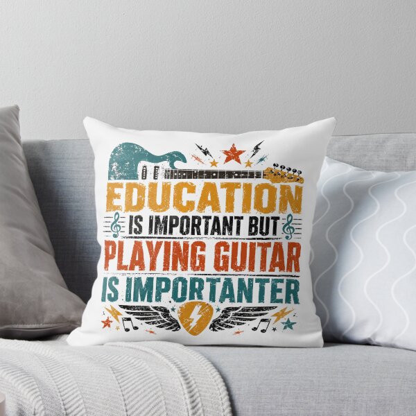 Item preview, Education Is Important But Playing Guitar Is Importanter Guitarist Musician Humor Gift designed and sold by SkeletonsDanger.