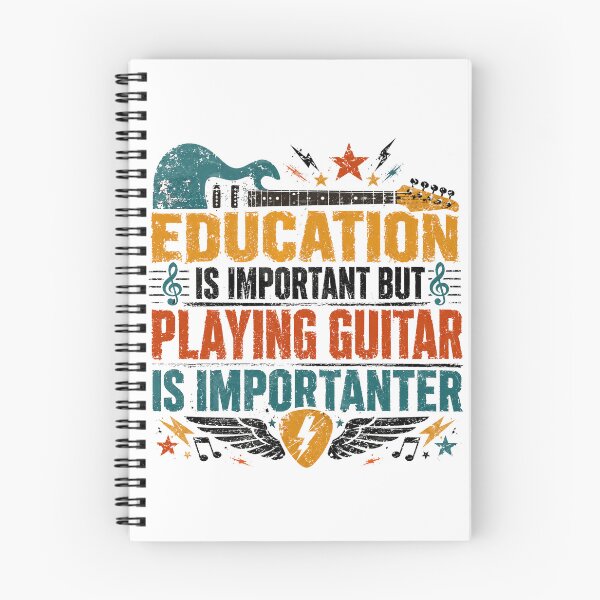 Item preview, Education Is Important But Playing Guitar Is Importanter Guitarist Musician Humor Gift designed and sold by SkeletonsDanger.