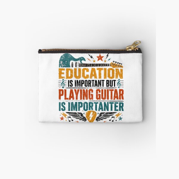 Item preview, Education Is Important But Playing Guitar Is Importanter Guitarist Musician Humor Gift designed and sold by SkeletonsDanger.