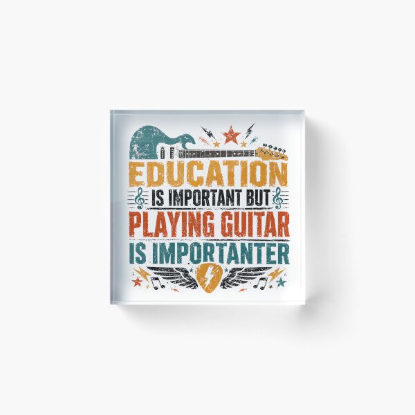 Item preview, Education Is Important But Playing Guitar Is Importanter Guitarist Musician Humor Gift designed and sold by SkeletonsDanger.