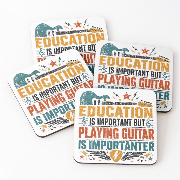 Item preview, Education Is Important But Playing Guitar Is Importanter Guitarist Musician Humor Gift designed and sold by SkeletonsDanger.