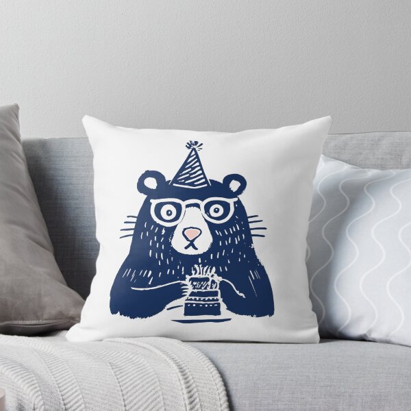 Item preview, Birthday Bear with Party Hat Print designed and sold by daldadesign.