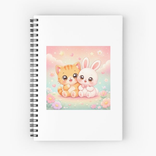 Item preview, Cute Kawaii Cat and Bunny Friends Pastel Sticker designed and sold by Chinnibujji.
