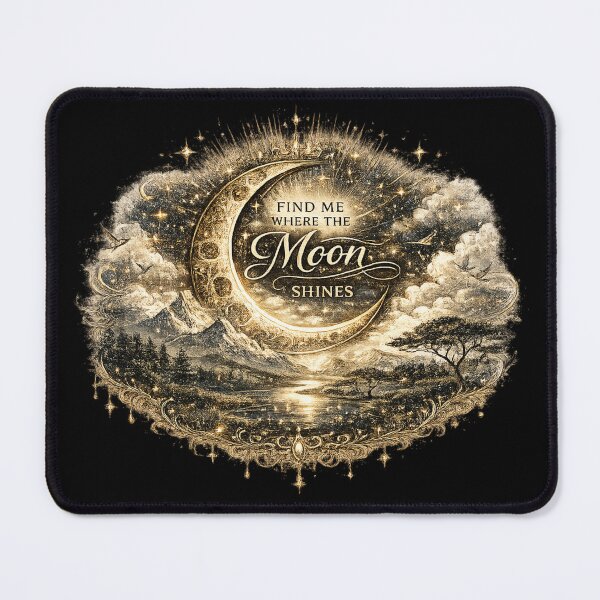 Item preview, Find Me Where the Moon Shines | Celestial Moon Landscape Art designed and sold by 'VARI'.