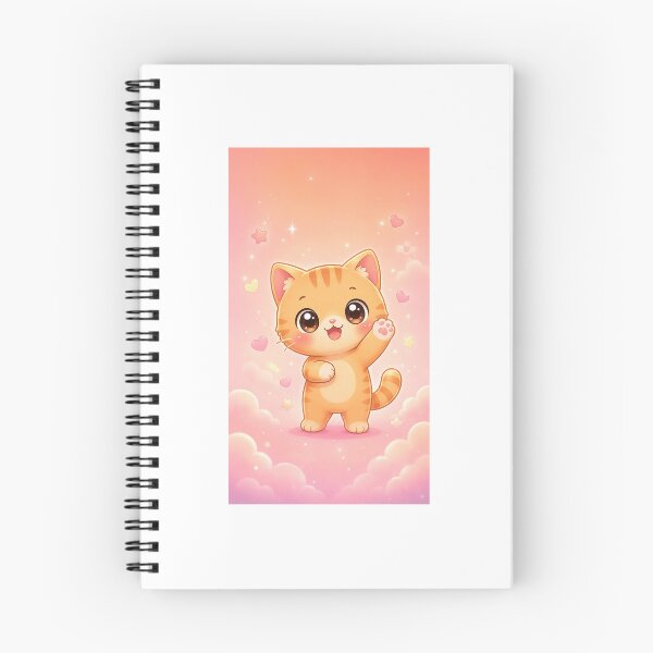 Item preview,  "title": "Cute Kawaii Standing Cat Waving Pastel Aesthetic Sticker",   designed and sold by Chinnibujji.