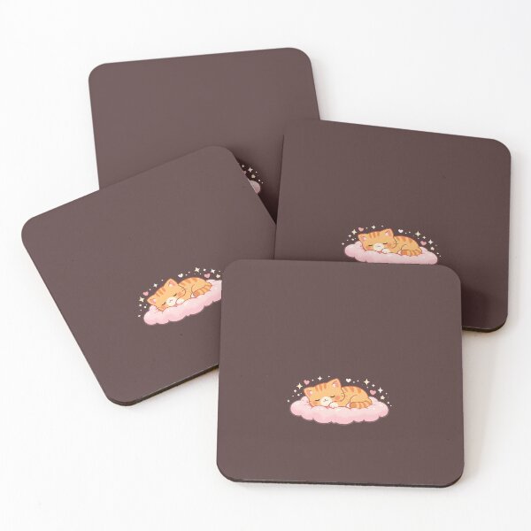 Item preview, Cute Kawaii Sleeping Cat on Pink Cloud Sticker designed and sold by Chinnibujji.