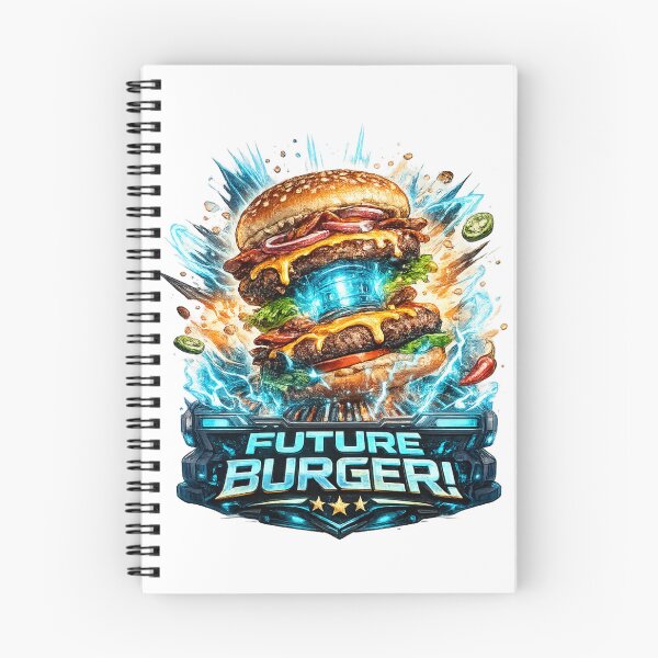 Item preview, Future Burger: Cyberpunk Tech Neon Blue Sci-Fi Design designed and sold by irfanshikh.
