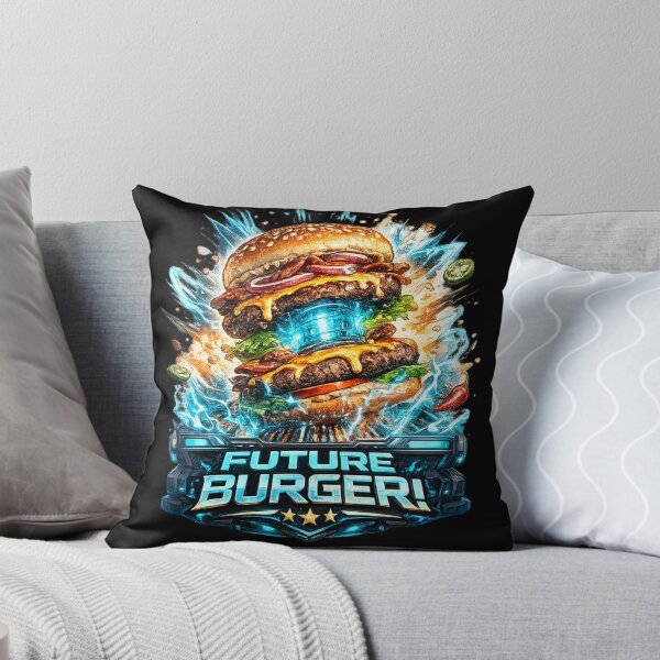 Item preview, Future Burger: Cyberpunk Tech Neon Blue Sci-Fi Design designed and sold by irfanshikh.
