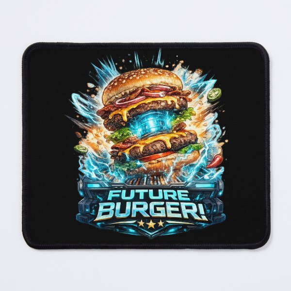 Item preview, Future Burger: Cyberpunk Tech Neon Blue Sci-Fi Design designed and sold by irfanshikh.