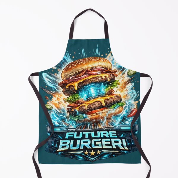 Item preview, Future Burger: Cyberpunk Tech Neon Blue Sci-Fi Design designed and sold by irfanshikh.