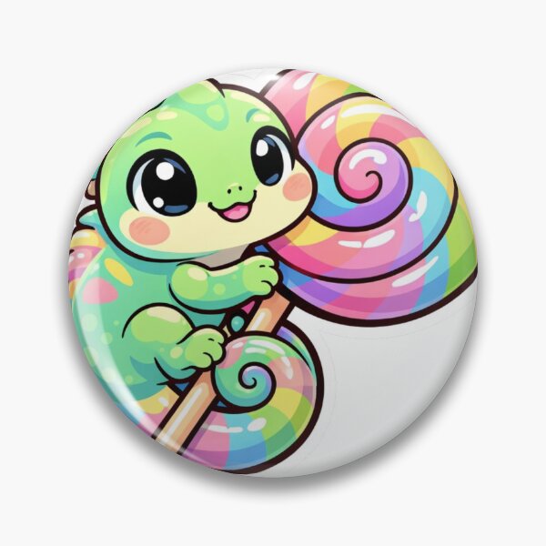 Item preview, Cute Chameleon Lollipop - Kawaii Rainbow Candy Animal Sticker designed and sold by AuraArtistica.