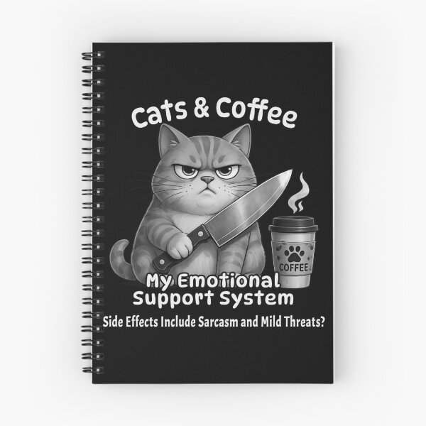 Item preview, Cats & Coffee My Emotional Support System Funny Grumpy Cat Shirt | Sarcastic Coffee Lover Gift | Cat Mom & Introvert Humor designed and sold by A-T-H.