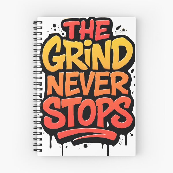 Item preview, The Grind Never Stops – Urban Graffiti Motivation Typography T-Shirt Design designed and sold by KAM-KAM-STORE.
