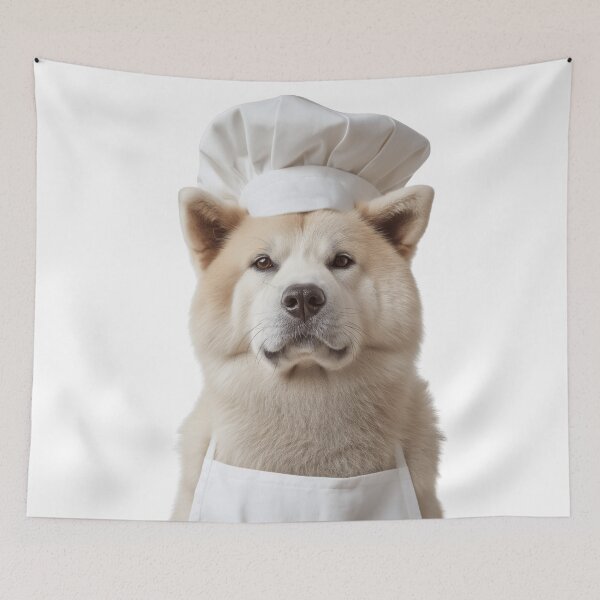Item preview, Funny Akita Dog Chef Realistic Animal Cooking Humor Art designed and sold by LazyOwlStore.