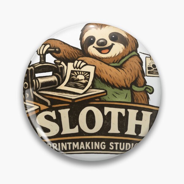 Item preview, Sloth Printmaking Studio Whimsical Studio Mascot designed and sold by TheRealTaria.