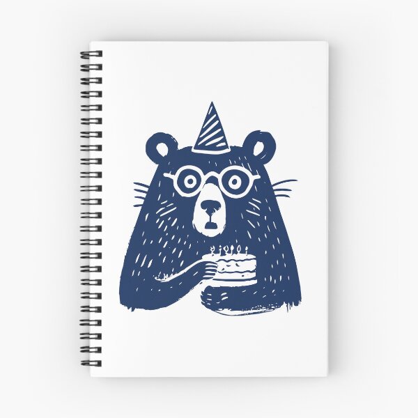 Item preview, Birthday Bear White Line Art Print designed and sold by daldadesign.